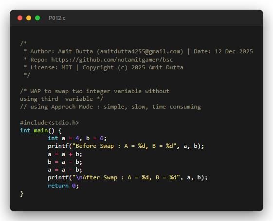 WAP to swap two integer variable without using third  variable